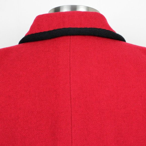 Vintage 80s / 90s Military Style Red Wool Jacket Size 14 - Picture 8 of 10